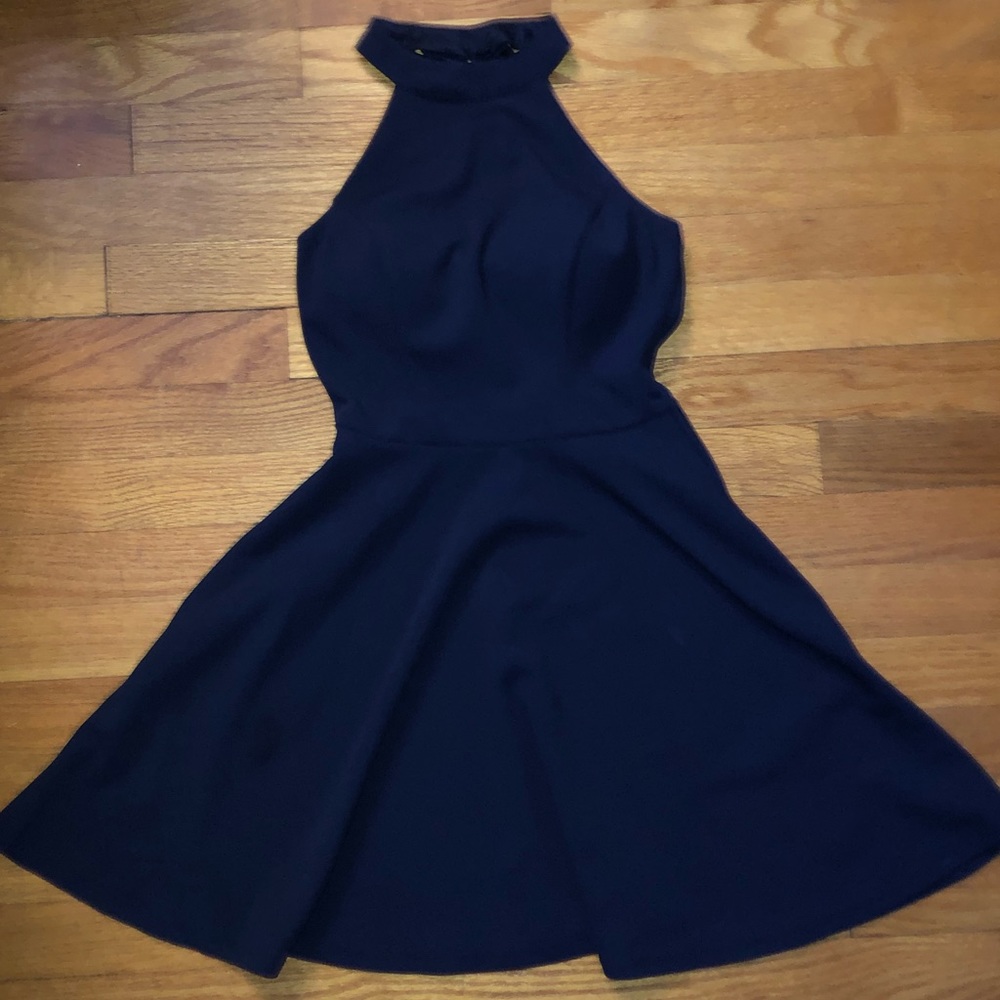 Navy Blue Halter Top Dress